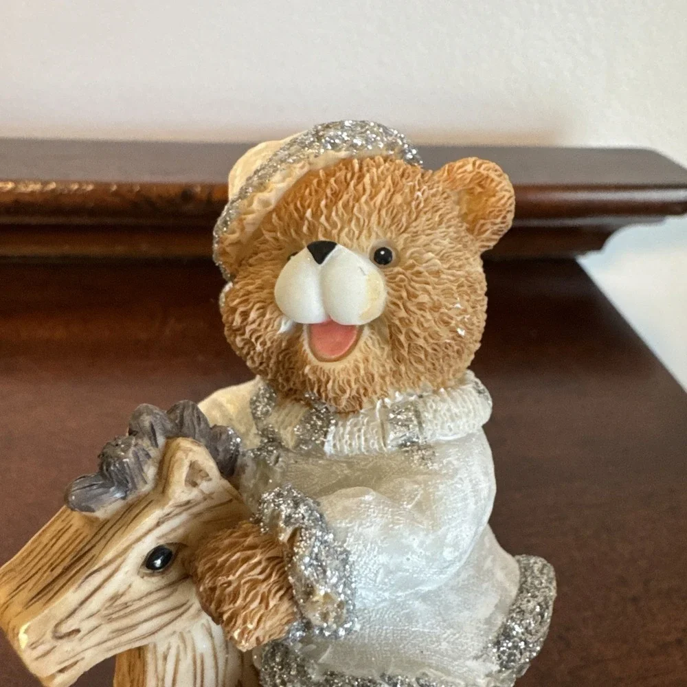 Cherished Teddies On Seesaw With A Bird